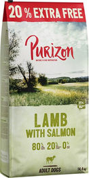 Produktbild von 12 kg + 20% gratis! 14,4 kg Purizon Trockenfutter - getreidefrei - Lamm mit Lachs