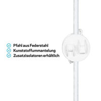 Produktbild von 10er Pack Pulsara Pigtail Weidezaunpfahl aus Metall in Weiß 1,0 m