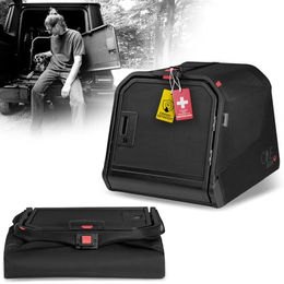 1one1 ORIGAMI Hundetransportbox für das Auto aus Aluminium und Textil Schwarz Größe S – Bild 1 von 7
