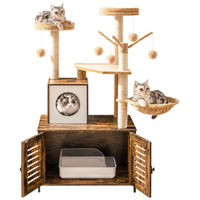 Produktbild von 2-in-1 Katzenbaum mit integriertem Katzenklo in Vintage-Braun