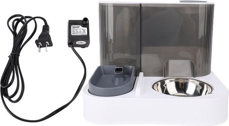 Produktbild von 2-in-1 Futter- und Wasserspender für Hunde Auslaufsicher Lang anhaltende Frische Automatischer Futterautomat graue