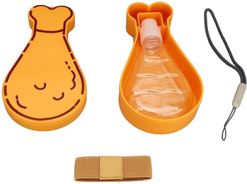 Produktbild von 2 in 1 Hunde Wasserflasche Hundenapf Reise 200ml Auslaufsicher Sicher Tragbar Outdoor Katze Spaziergang Futter orange