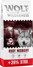 Produktbild von 20% gratis! 14,4 kg Wolf of Wilderness - getreidefrei - Ruby Midnight - Rind & Kaninchen