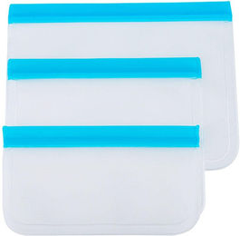 Produktbild von 20 Stück Wiederverwendbare Ziplock-Beutel Durchscheinend Mattiert PEVA Lebensmittelaufbewahrungsbeutel für Küche Kühlschrank