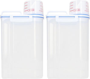 Produktbild von 2er Set Reis-Vorratsbehälter 2,5L Kunststoff mit Ausgießer - 2 x 2,5 l