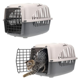 Produktbild von 2X Hundebox Auto Rückbank Transportbox Katze Katzentransportbox Grau