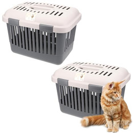 Produktbild von 2X Katzentransportbox mit Open Top Funktion und Dachöffnung