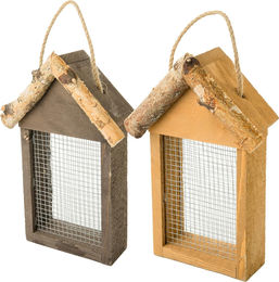 2er Set Vogelfutterstationen aus Holz in Braun als hängende Futtersäulen von 2 Friends – Bild 1 von 5