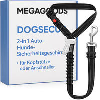 Produktbild von 2in1 Hunde Sicherheitsgeschirr für das Auto aus Nylon in Schwarz