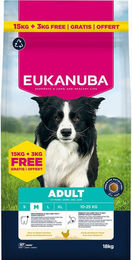 Produktbild von 3 kg gratis! 18 kg Eukanuba Premium Nutrition mit Huhn - Adult Medium Breed