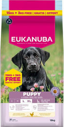 Produktbild von 3 kg gratis! 18 kg Eukanuba Premium Nutrition mit Huhn - Puppy Large & Giant Breed