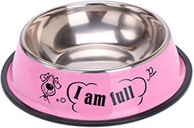 Produktbild von 3 Stile Haustier-Futternäpfe Edelstahl rutschfeste Hundeschüssel Langlebige Anti-Fall-Katze Welpenfutterautomat für Hunde Teddy Golden Retriever M rosa