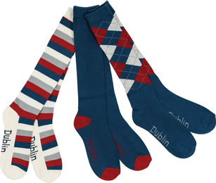 Produktbild von 3er-Set Dublin Reitsocken aus Baumwolle Unisex Blau Bunt