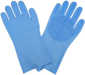 4 Animals Pflegehandsschuh aus Gummi für Hunde und Katzen in Blau – Bild 1 von 2