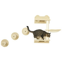 Produktbild von 4-teiliges Katzentreppen Set mit Kletterwand und Kratzbaum für Katzen
