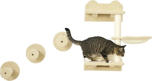 4-teiliges Set Katzentreppe mit Kletterstufen und Kletterwand 40 x 28 x 73 cm – Bild 1 von 1