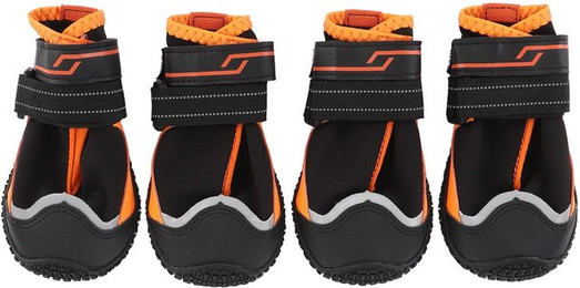 Produktbild von 4 Stk. Wasserfeste Hundestiefel Rutschfest Verstellbar Abriebfest Warme Winterhundeschuhe für Große ID 17.3mm / 0.68in