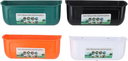 Produktbild von 4 Stück Futtertrog Großes Fassungsvermögen Zaunhängend PP-Kunststoff für Nutztiere Ziegen Haustiere Hühnerfutterspender