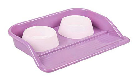 4big.fun Futternapf Set aus Kunststoff mit Unterlage für Hund und Katze 2 x 300ml - 2 x 300 ml – Bild 1 von 2