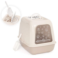 Produktbild von 4BIG.fun Jumbo Katzentoilette mit Haube und Schwingklappe in Beige