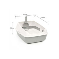 Produktbild von 4BIG.fun Katzentoilette Schalentoilette mit Reinigungssieb und Hochrand in Grau