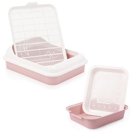 4BIG.fun Katzentoilette Set mit Reinigungssieb für Kätzchen Rosa – Bild 1 von 13