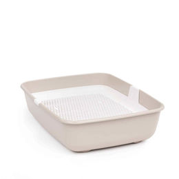 4BIG.fun Offene Schalentoilette für Katzen mit Reinigungssieb in Beige aus Kunststoff Größe L – Bild 1 von 2