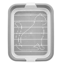 4BIG.fun Offene Schalentoilette für Kitten und Kleintiere aus Kunststoff Grau Größe S – Bild 1 von 3