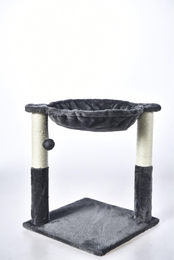 4er Set BURI Kratzbaum für Katzen mit Bett Grau aus Holzspanplatte Plüsch und Sisal 40x40x49 cm – Bild 1 von 1