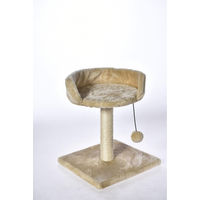 Produktbild von 4er Set BURI Kratzbaum für Katzen mit Liegefläche aus Plüsch und Sisal in Beige 34x34x44 cm