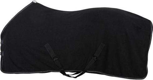 4Horses Abschwitzdecke für Pferde aus Fleece in Schwarz 155 cm – Bild 1 von 4