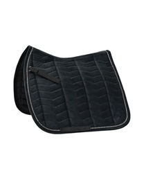 4Horses Dressurschabracke Leeds für Pferde in Schwarz mit Velours-Unterseite – Bild 1 von 5