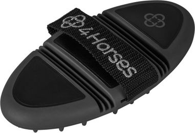 4Horses Flexibler Massagestriegel aus Silikon in Schwarz – Bild 1 von 2