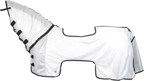 4Horses Fliegen-Ausreitdecke Lagos aus Polyester in Weiß Silber 165cm – Bild 1 von 4
