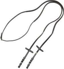 Produktbild von 4Horses Gummizügel aus Büffelleder in Schwarz für Warmblut