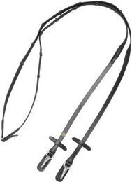 Produktbild von 4Horses Gurtzügel aus Leder mit Karabinerhaken für Warmblut Pferde in Schwarz