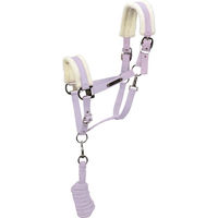 Produktbild von 4Horses Halfterset Bardolino mit Strick aus Polyester für Warmblut in Lila/Silber