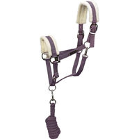 Produktbild von 4Horses Halfterset Bardolino mit Strick aus Polyester für Warmblut in Lila und Silber
