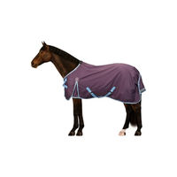 Produktbild von 4Horses Outdoordecke Davos 0g Regendecke für Pferde wasserdicht und atmungsaktiv aus Polyester in Rot oder Lila 115 cm