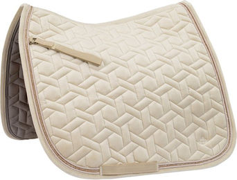 4Horses Schabracke Swansea für Warmblut in Beige aus Velours – Bild 1 von 3