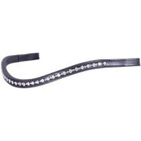 Produktbild von 4Horses Stirnband Neustadt aus Leder für Ponys in Schwarz und Silber