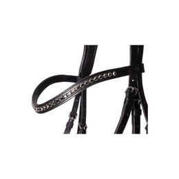 4Horses Trense Florenz WB für Warmblut aus Leder mit Zügel in Schwarz – Bild 1 von 7