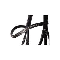 Produktbild von 4Horses Trense Florenz WB für Warmblut aus Leder mit Zügel in Schwarz