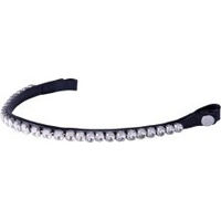 Produktbild von 4Horses Trensenstirnband Monza aus Leder mit Strasssteinen für Pferde