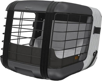 4pets Caree Transportbox für Hunde mittlerer Rassen aus Kunststoff Grau – Bild 1 von 5