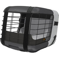Produktbild von 4pets Caree Transportbox für Hunde mittlerer Rassen aus Kunststoff Grau