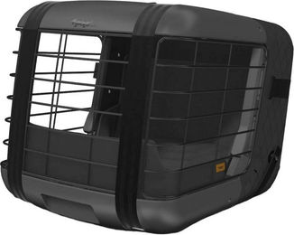 4pets Caree Transportbox für Hunde mittlerer Rassen aus Kunststoff Schwarz – Bild 1 von 4