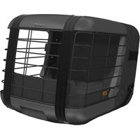 Produktbild von 4pets Caree Transportbox für Hunde mittlerer Rassen aus Kunststoff Schwarz