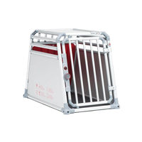 Produktbild von 4pets Pro 2 Auto-Transportbox für Hunde aus Aluminium in Grau Größe L 66 x 54,5 x 93,5 cm