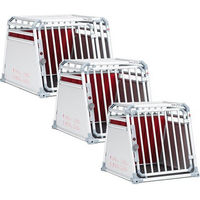 Produktbild von 4pets Pro 3 Auto-Transportbox aus Aluminium Grau Klein 66 x 68 x 73,5 cm
